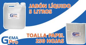 Jabón Líquido y Toalla Papel de Manos Gemapro