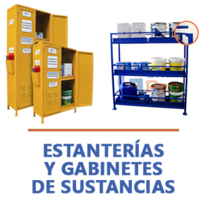 estanterías y gabinetes de sustancias peligrosas