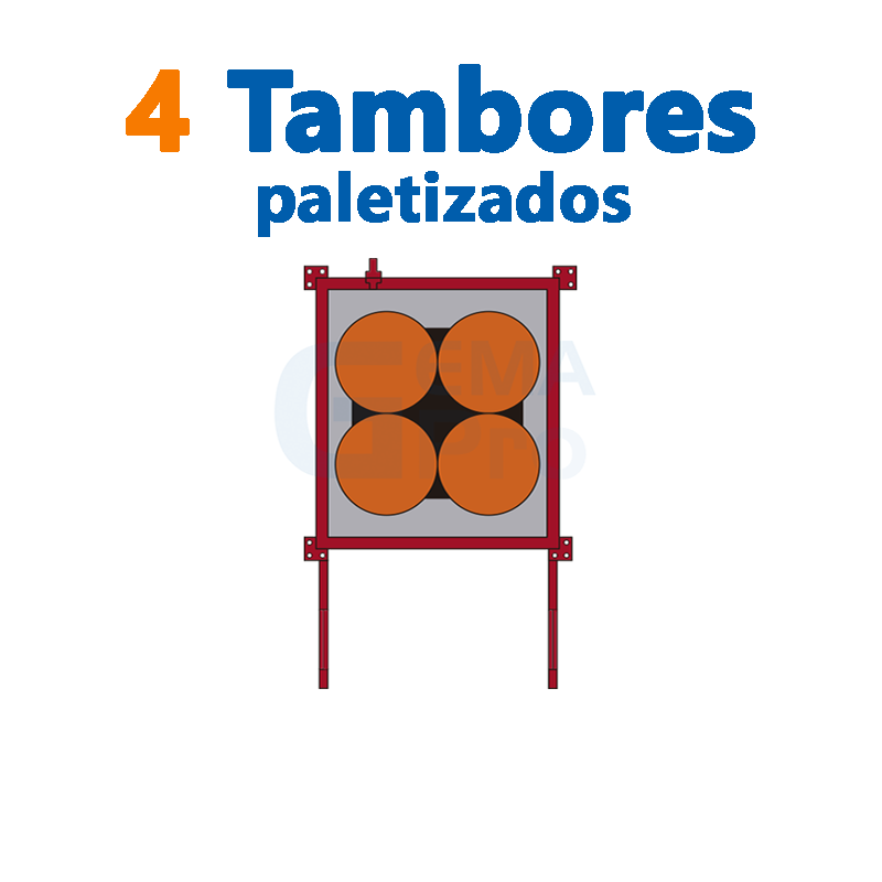 4 TAMBORES PALETIZADOS